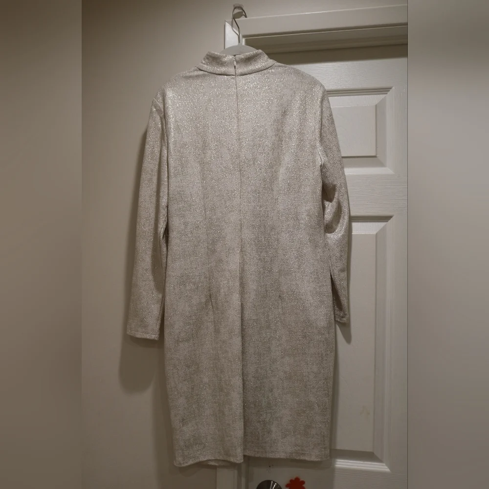 Womens Metallic Mini Sheath Dress - Picture 6 of 9